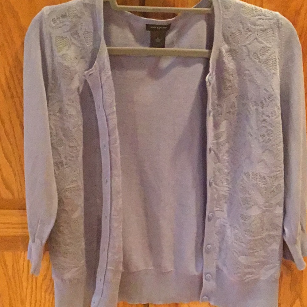 Ann Taylor cornflower blue cardigan.
